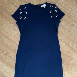 MICHAEL Kors Navy Blue/Gold Sz Small Women Dress